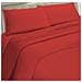 Set Completo Lenzuola 100% Microfibra - Singolo, Lenzuolo Sopra 150 X 290 Cm, Lenzuolo Sotto 80/90 X 190/200 X 25 Cm, 1 Federa 52 X 82 Cm - Rosso - Foto miniatura 1