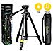 Phototripod Kit Grande Con Il Sacchetto Di Trasporto A 3 Vie Testa Sgancio Rapido 4 Sezioni Gambe Leva Serrature Geared Colonna Centrale Caricare Fino 3kg Alluminio Per Canon Nikon Sony Nghp001 - Foto miniatura 1