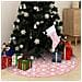 Gonna Albero Natale Raffinata Con Calza Rosa Tessuto 90 Cm - Foto miniatura 1