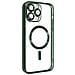 Cover Magsafe Per Iphone 13 Pro Silicone Protezione Camera Bordo Cromato Verde - Foto miniatura 4