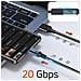 Cavo Prolunga Usb-c Carica 100w Video 8k Trasferimento 20gbps 1 Metro E 20, Grigio - Foto miniatura 4