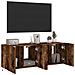 Mobili TV a Parete con Luci LED 2pz Rovere Fumo 60x35x41 cm - Foto miniatura 8