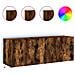 Mobili TV a Parete con Luci LED 2pz Rovere Fumo 60x35x41 cm - Foto miniatura 1