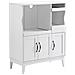 Credenza Cucina Salvaspazio con 2 Armadietti e 2 Ripiani Estraibili in Legno, 84x39x109 cm, Bianco - Foto miniatura 1
