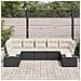 Set di divani da giardino di 7 pezzi con cuscini in polyrattan nero - Foto miniatura 3