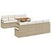 Set Divano da Giardino  9 Pezzi con Cuscini Beige Rattan Sintetico Acacia, Divano da Giardino  2 Posti con Cuscini Beige Rattan Sintetico - Foto miniatura 1
