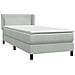 Giroletto a Molle con Materasso Grigio Chiaro 80x210 cm Velluto - Foto miniatura 4