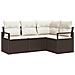 Set Divano da Giardino con cuscino 4 pcs Marrone e Crema - Foto miniatura 1