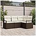 Set Divano da Giardino con cuscino 4 pcs Marrone e Crema - Foto miniatura 2