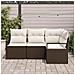 Set Divano da Giardino con cuscino 4 pcs Marrone e Crema - Foto miniatura 3