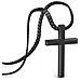 Collana Premium Faith Da Uomo | Acciaio Chirurgico Inossidabile 316l | Impermeabile | Chiusura Di Sicurezza | Nero | 60 Cm - Foto miniatura 1