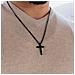 Collana Premium Faith Da Uomo | Acciaio Chirurgico Inossidabile 316l | Impermeabile | Chiusura Di Sicurezza | Nero | 60 Cm - Foto miniatura 4