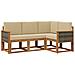 Set di divani da esterno 4 pcs Naturale e Beige Poliestere - Foto miniatura 1