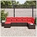 Set Divano da Giardino 7 pz Marrone e Rosso polyrattan - Foto miniatura 5