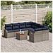 Set Divano da Giardino 9 pz Grigio polyrattan - Foto miniatura 8