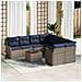 Set Divano da Giardino 9 pz Grigio polyrattan - Foto miniatura 9