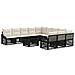 Set Divano da Giardino 12 pz Nero e Bianco Crema polyrattan - Foto miniatura 1