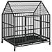 Gabbia Per Cani Con Ruote Nera In Acciaio Zincato - Foto miniatura 1