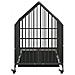 Gabbia Per Cani Con Ruote Nera In Acciaio Zincato - Foto miniatura 5
