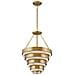 Lampadario Contemporaneo Echelon Acciaio Ottone Antico 4 Luci E14 - Foto miniatura 1