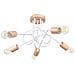 Lampadario Ember 5 Bianco Sl. 1475 - Minimalista Lampadario Bianco /legno Naturale 26x15x61 Cm - Foto miniatura 1