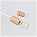 Lampadario Ember 5 Bianco Sl. 1475 - Minimalista Lampadario Bianco /legno Naturale 26x15x61 Cm - Foto miniatura 8