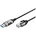 Goobay 74395 adattatore per inversione del genere dei cavi USB 3.0 type A RJ45 Nero, Argento - Foto miniatura 5