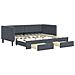 Divano Letto Estraibile Cassetti Grigio Scuro 90x190cm Velluto - Foto miniatura 2