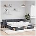 Divano Letto Estraibile Cassetti Grigio Scuro 90x190cm Velluto - Foto miniatura 1