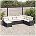 Set da pranzo da giardino 8 pezzi con cuscini in polyrattan nero - Foto miniatura 2