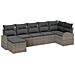 Set divano da giardino 7 pezzi con cuscini Grigio Polirattan - Foto miniatura 1