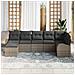 Set divano da giardino 7 pezzi con cuscini Grigio Polirattan - Foto miniatura 3
