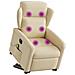 Poltrona Alzapersona Massaggiante Elettrica Crema in Tessuto - Foto miniatura 3