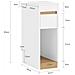 Sobuy Comodini Con Piano Rimovibile E Cassetto, Tavolino Stretto Per Divano, Comodini Per Camera E Soggiorno, Tavolo Alto Stretto Bianco E Legno 20 X 35 X 60 Cm Fbt163-wn - Foto miniatura 7