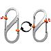 Set Di Moschettoni A Forma Di Otto Con Blocco Grande - Acciaio Inossidabile, Opzioni Multicolore Silver - Foto miniatura 4