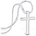 Collana Premium Faith Da Uomo | Acciaio Chirurgico Inossidabile 316l | Impermeabile | Chiusura Di Sicurezza | Argento | 50 Cm - Foto miniatura 1