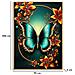 Stampa Su Tela Laccata Butterfly Modello A Farfalla Turchese Con Cornice Oro - Foto miniatura 7