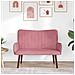 Sofa a Due Posti Rosa 115 x 61 x 87 cm Velluto - Foto miniatura 3