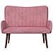 Sofa a Due Posti Rosa 115 x 61 x 87 cm Velluto - Foto miniatura 4