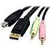 Cavo switch KVM DisplayPort USB 4 in 1 con audio e microfono 1,8 m - Foto miniatura 6