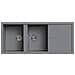 Lavello incasso metaltek 2 vasche Materiale Granitek 116 x 50 cm Colore titanio - Foto miniatura 1
