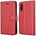 Custodia Compatibile Con Xiaomi Mi Cc9 In Rosso Carminio - Coperchio Protettiva Con Chiusura Magnetica, Funzione Stand E Tasca Per Le Carte - Foto miniatura 8