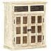 Credenza Bianca 65x30x75 Cm In Legno Massello Di Mango - Foto miniatura 3