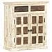 Credenza Bianca 65x30x75 Cm In Legno Massello Di Mango - Foto miniatura 1