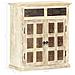 Credenza Bianca 65x30x75 Cm In Legno Massello Di Mango - Foto miniatura 8