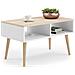 Tavolino Scandi, Scandinavo Coffe Table Bianco E Rovere Sonoma - Foto miniatura 1