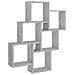 Mensola Parete Cubo Grigio Cemento 78x15x93cm Legno Multistrato - Foto miniatura 2