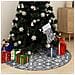 Gonna Albero Natale Raffinata Con Calza Grigia In Tessuto 90 Cm - Foto miniatura 1