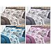Completo Lenzuola Letto 100% Cotone Italy 3027 Disegno Rosa Matrimoniale Azzurro - Foto miniatura 2