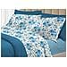 Completo Lenzuola Letto 100% Cotone Italy 3027 Disegno Rosa Matrimoniale Azzurro - Foto miniatura 1